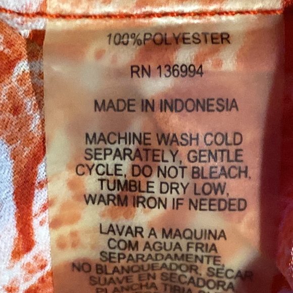 Women’s Red Orange Summer Long Sleeve Blouse - LARGE - Picture 6 of 6